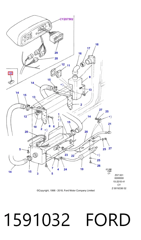 Dispositivo de segurança 1591032 Ford