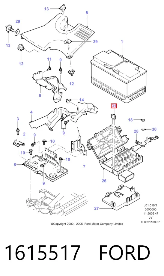 Dispositivo de segurança 1615517 Ford