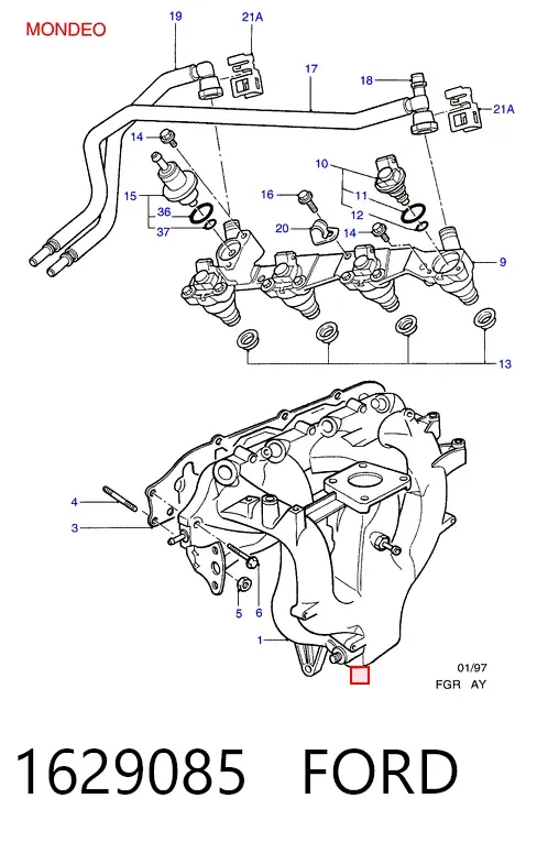 Sensor de temperatura da mistura de ar 1629085 Ford