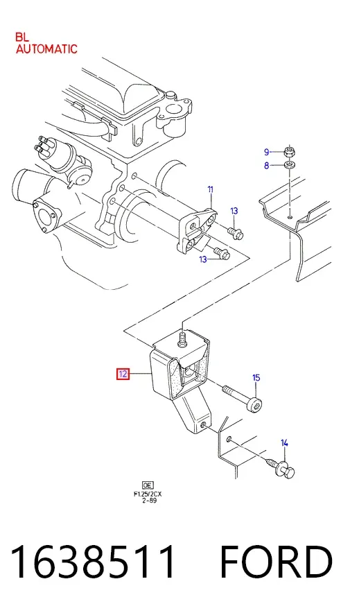 Coxim (suporte) direito de motor 1638511 Ford
