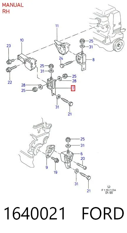 Coxim (suporte) direito de motor 1640021 Ford