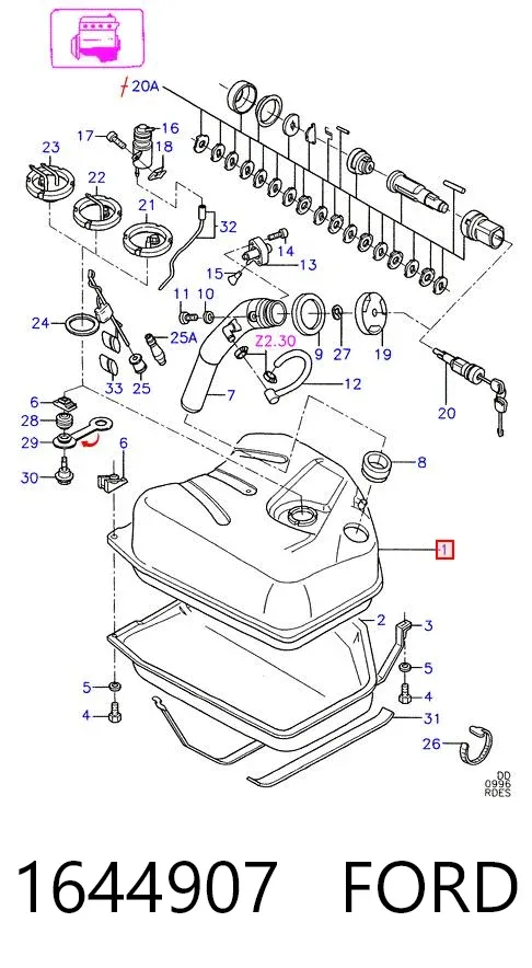 Tanque de combustível 1644907 Ford
