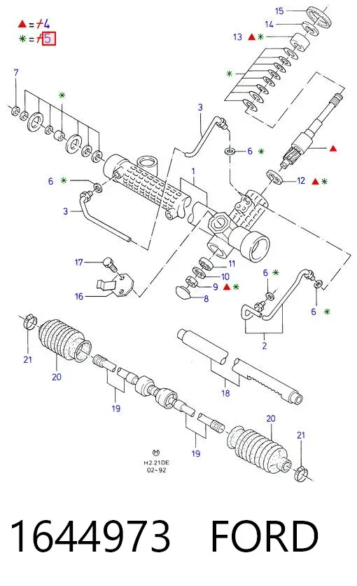 Kit de reparação da cremalheira da direção (do mecanismo), (kit de vedantes) Ford Sierra II