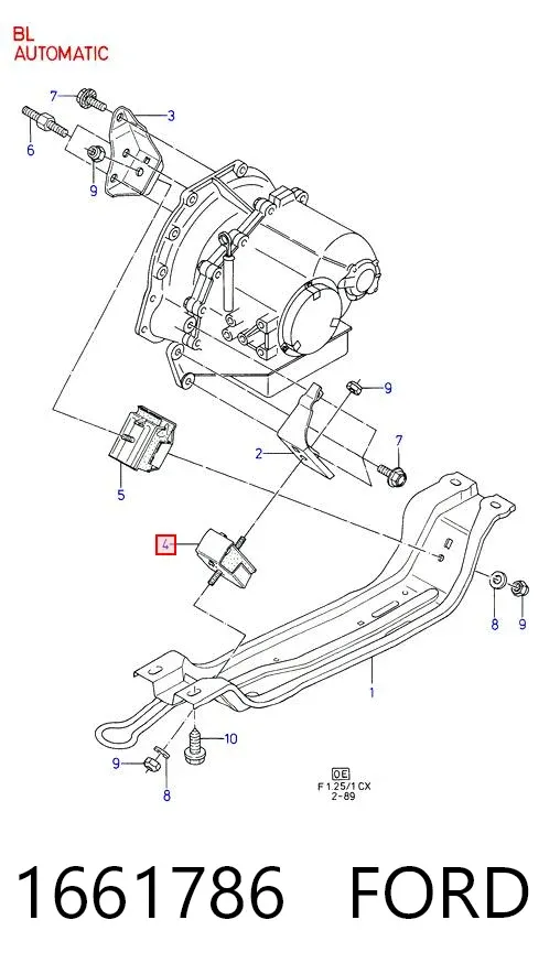Coxim (suporte) dianteiro de motor 1661786 Ford
