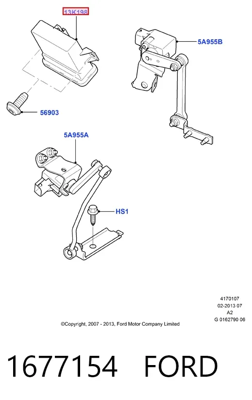 Corretor da luz 1677154 Ford