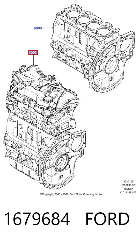 Motor montado 1679684 Ford