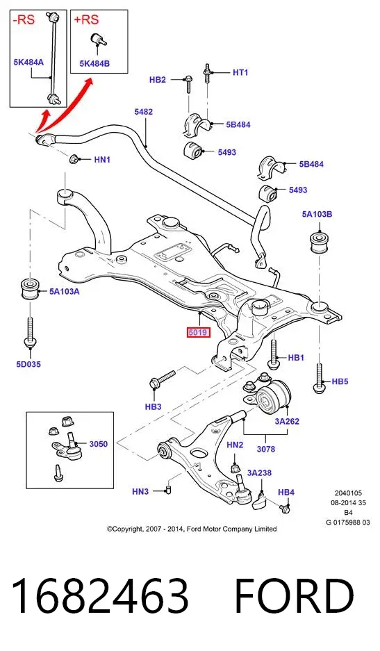 Viga de suspensão dianteira (plataforma veicular) Ford Kuga I