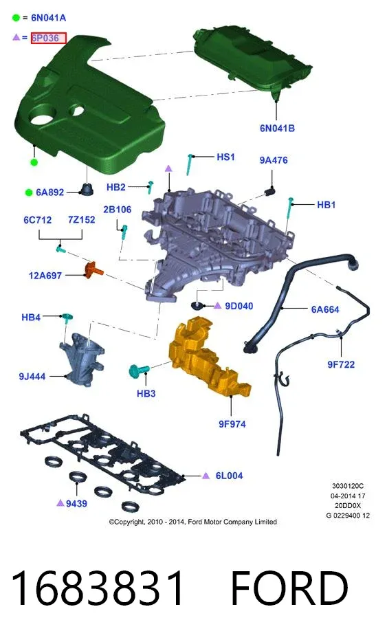 Tubo coletor de admissão Ford Kuga II