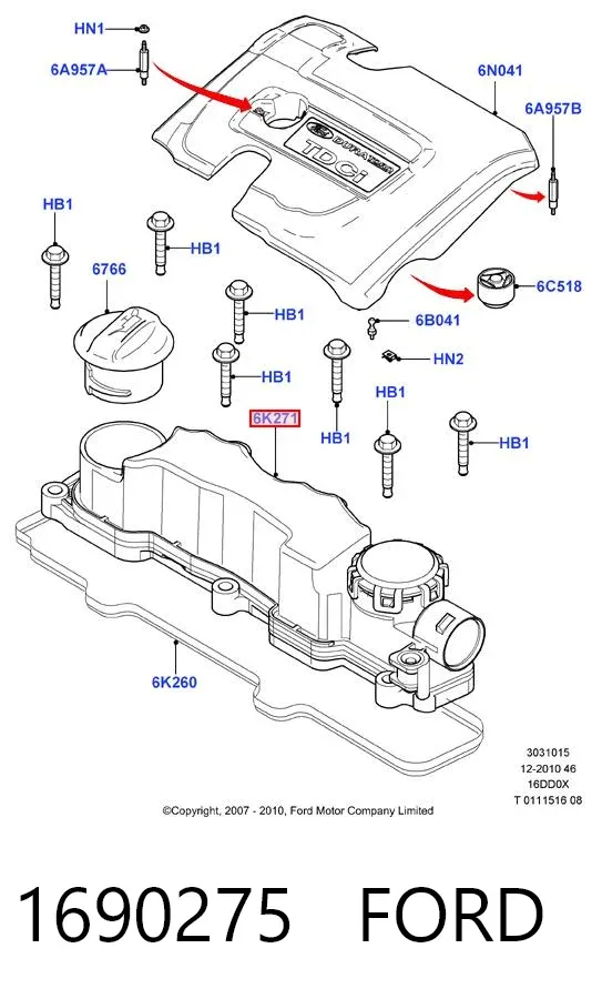 Tampa de válvulas 1690275 Ford