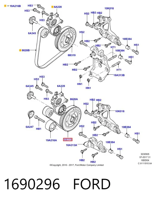 Polia de cambota 1690296 Ford