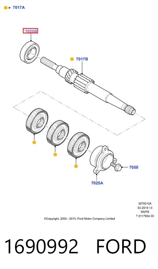 Rolamento da árvore primária da Caixa de Mudança 1690992 Ford