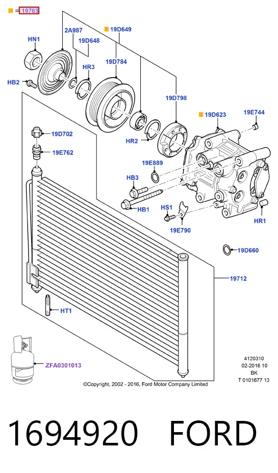 Compressor de aparelho de ar condicionado 1694920 Ford