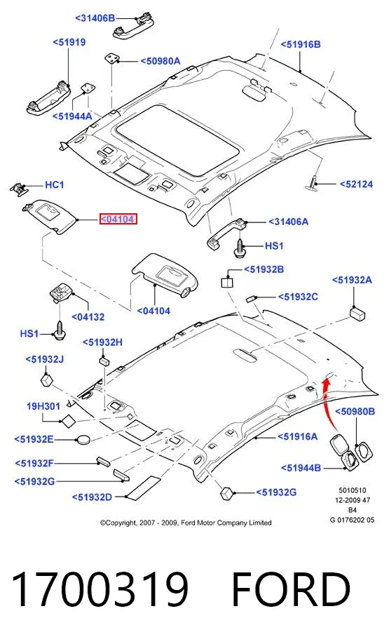 Pala contra o sol 1700319 Ford