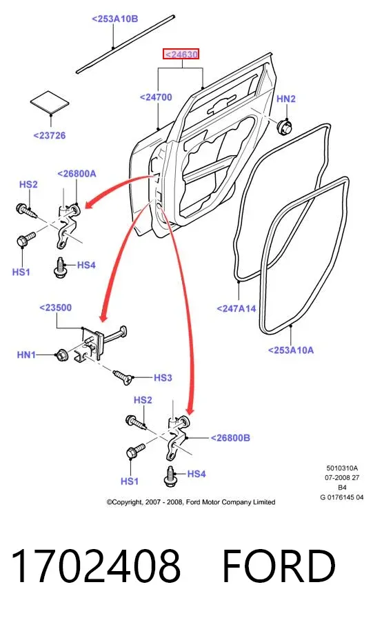 Porta traseira esquerda 1702408 Ford