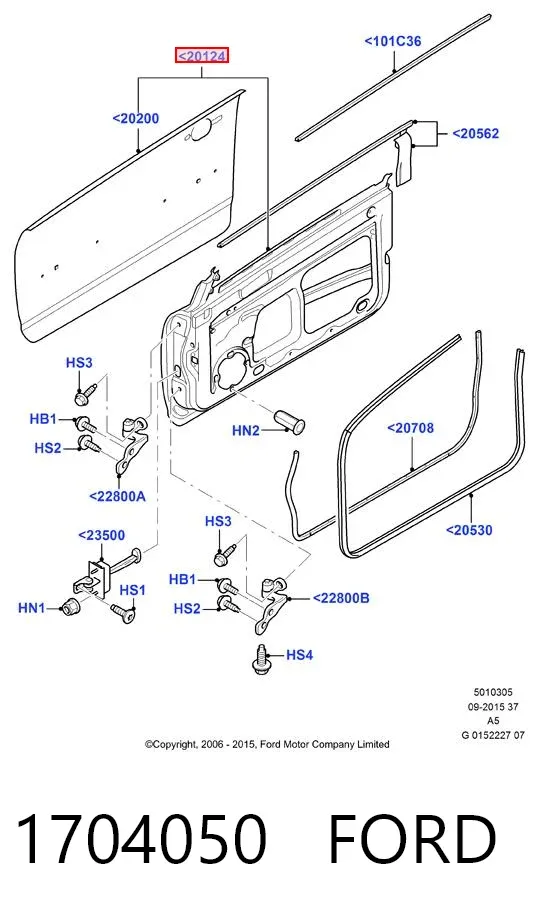 Porta dianteira direita 1704050 Ford
