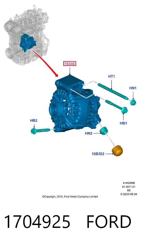 Gerador 1704925 Ford