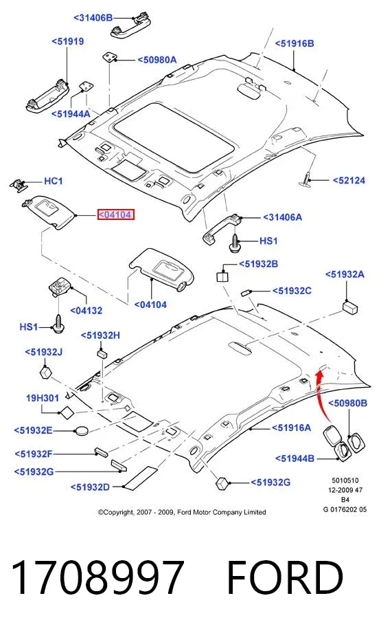 Pala contra o sol 1708997 Ford