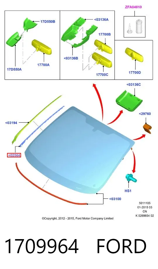 Pára-brisas 1709964 Ford