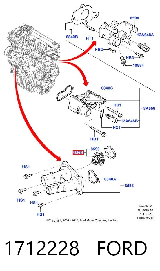 Termostato 1712228 Ford
