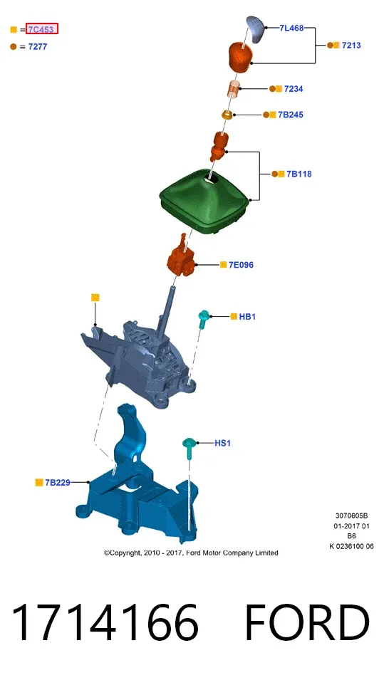 Mecanismo de mudança (ligação) Ford Focus III