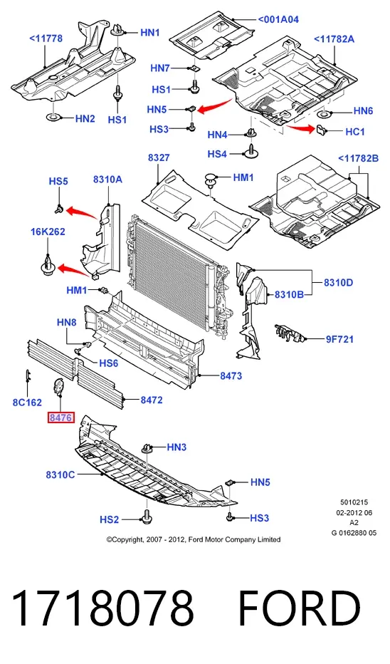 Acionamento (motor) de perciana do radiador 1718078 Ford