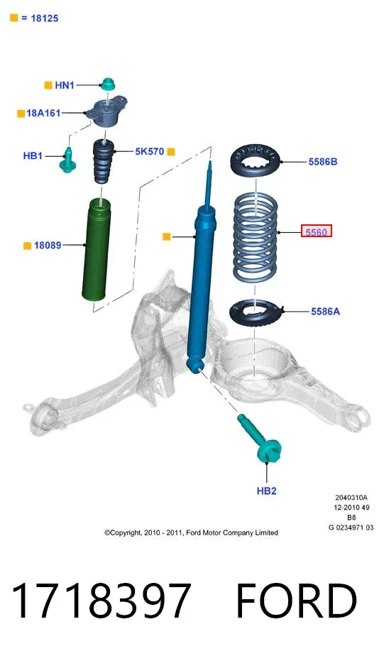 Mola traseira 1718397 Ford
