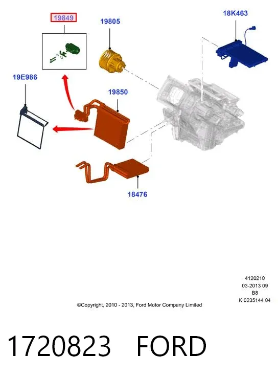 Válvula TRV de aparelho de ar condicionado 1720823 Ford
