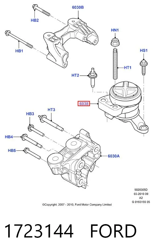 Coxim (suporte) direito de motor 1723144 Ford