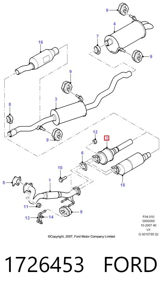 Convertidor - catalisador 1726453 Ford