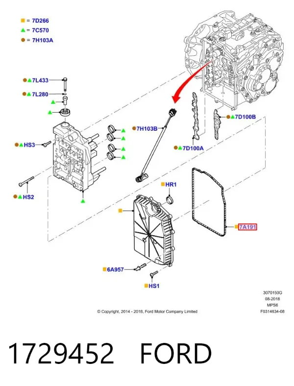 Vedante de panela da Caixa Automática de Mudança/Caixa Mecânica de Mudança Ford Escape II