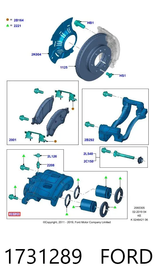 Suporte do freio dianteiro direito 1731289 Ford
