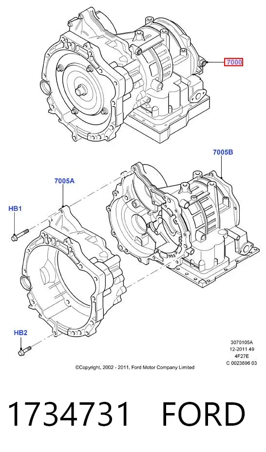 Caixa Automática de Mudança montada 1734731 Ford