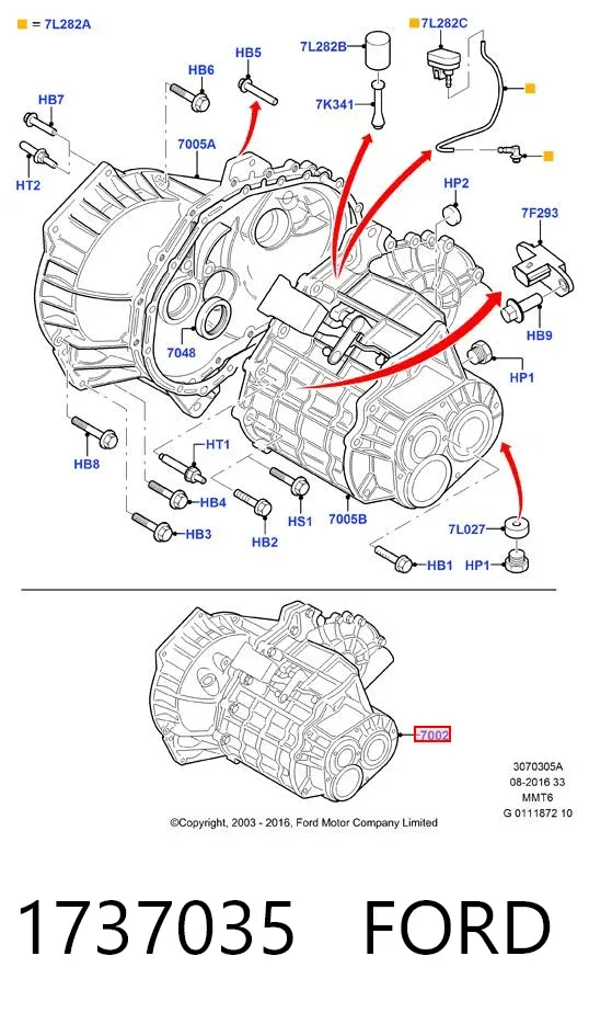 Caixa de Mudança montada (caixa mecânica de velocidades) Ford Kuga I