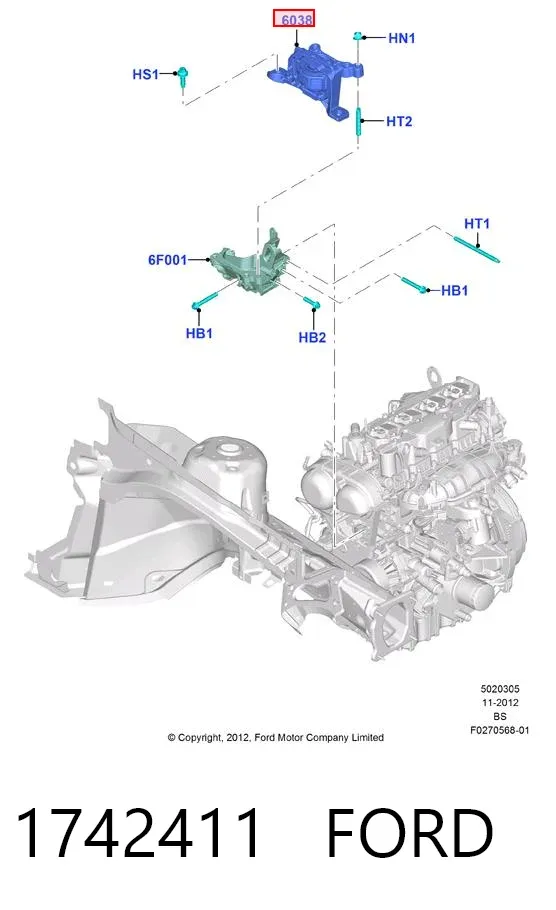 Coxim (suporte) direito de motor 1742411 Ford