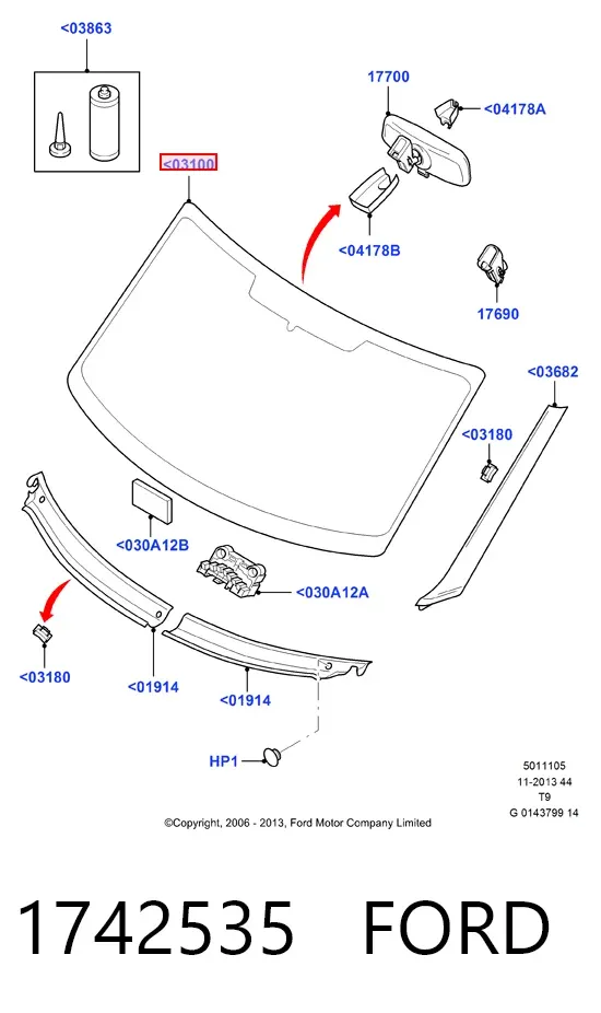 Pára-brisas 1742535 Ford