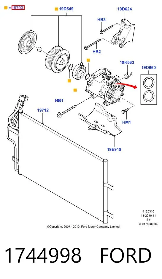 Compressor de aparelho de ar condicionado 1744998 Ford