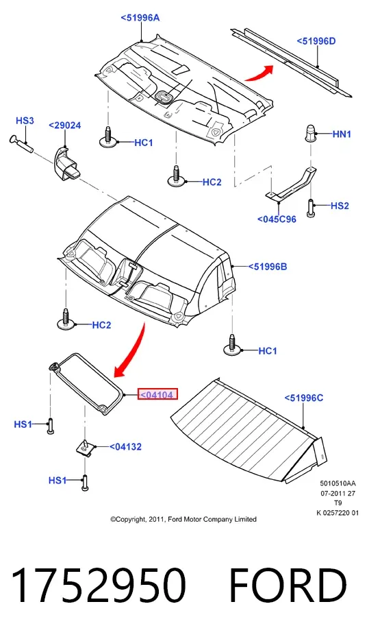 Pala contra o sol 1752950 Ford