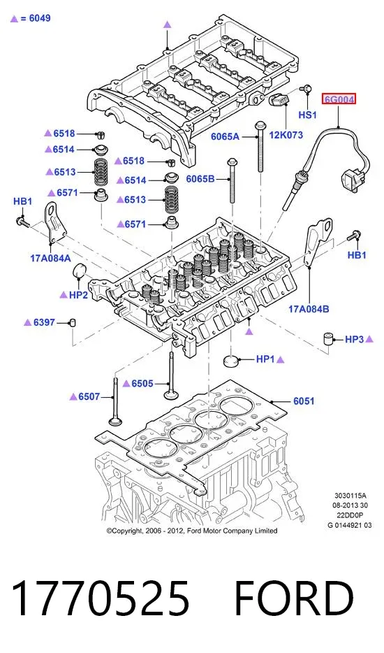 Sensor de temperatura do fluido de esfriamento 1770525 Ford