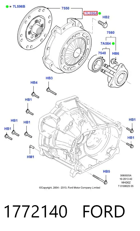 Kit de embraiagem (3 peças) 1772140 Ford