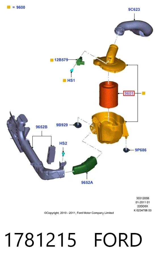 Filtro de ar 1781215 Ford