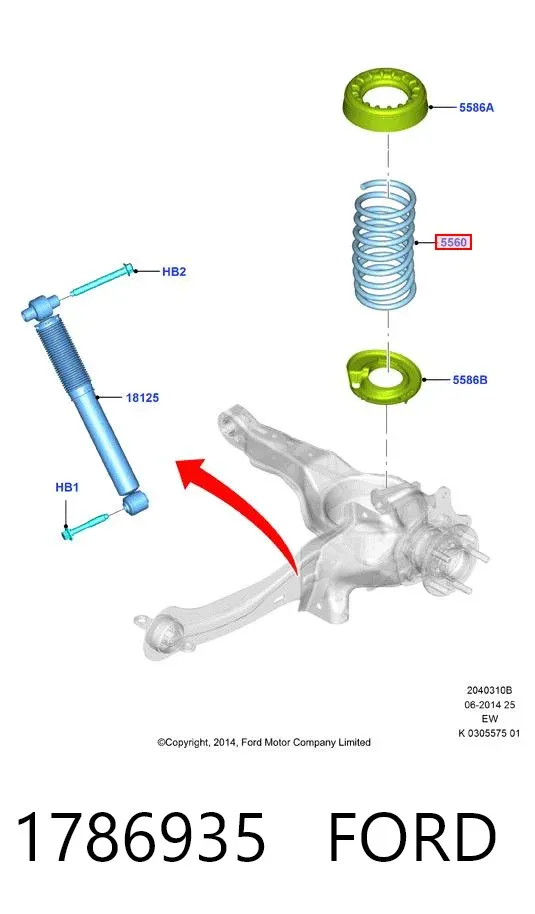 Mola traseira 1786935 Ford