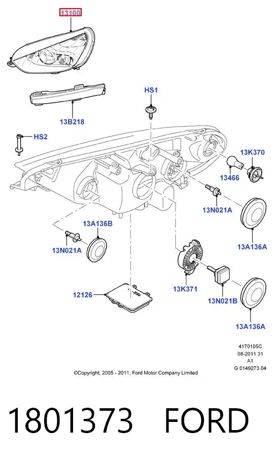 Luz direita 1801373 Ford