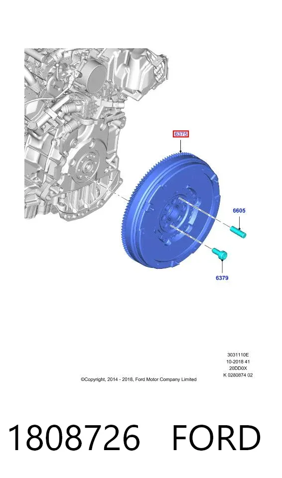 Volante de motor 1808726 Ford