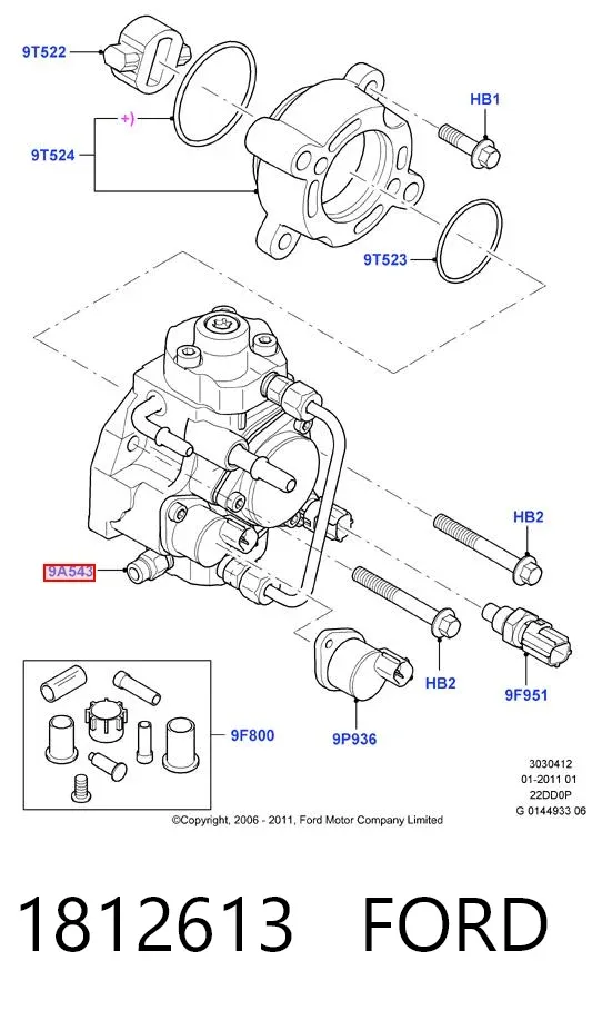 Bomba de combustível de pressão alta 1812613 Ford
