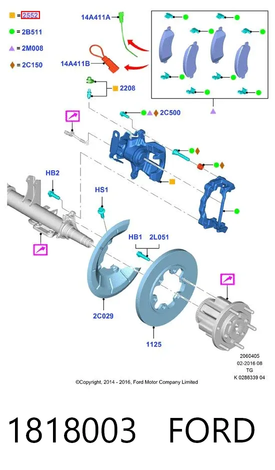 Suporte do freio traseiro direito 1818003 Ford