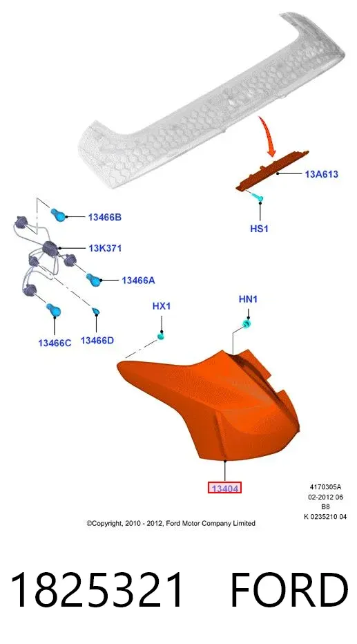 Lanterna traseira esquerda 1825321 Ford