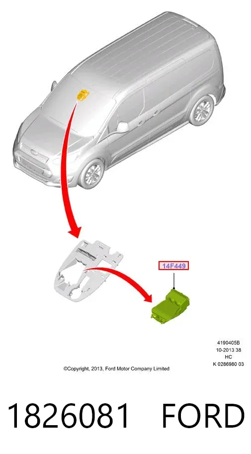 Sensor de radar de distância 1826081 Ford