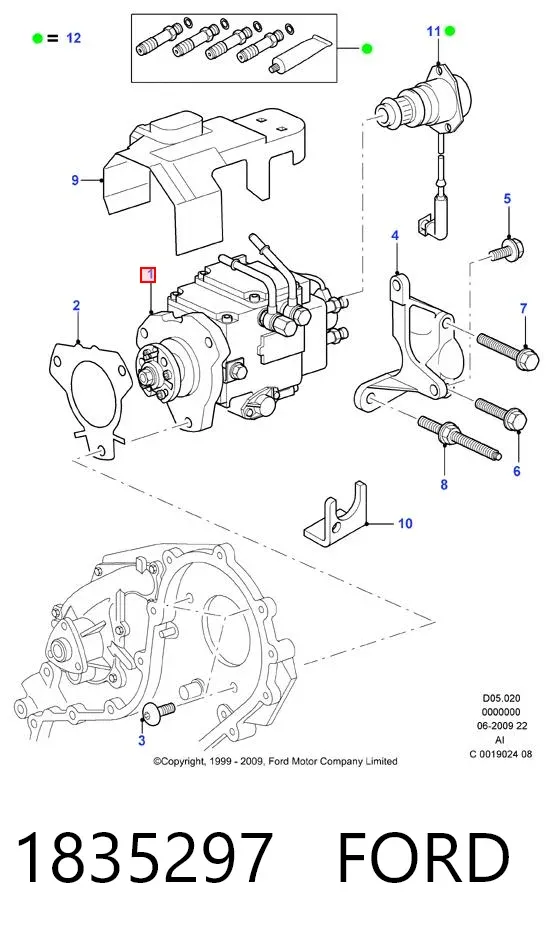 Bomba de combustível de pressão alta 1835297 Ford