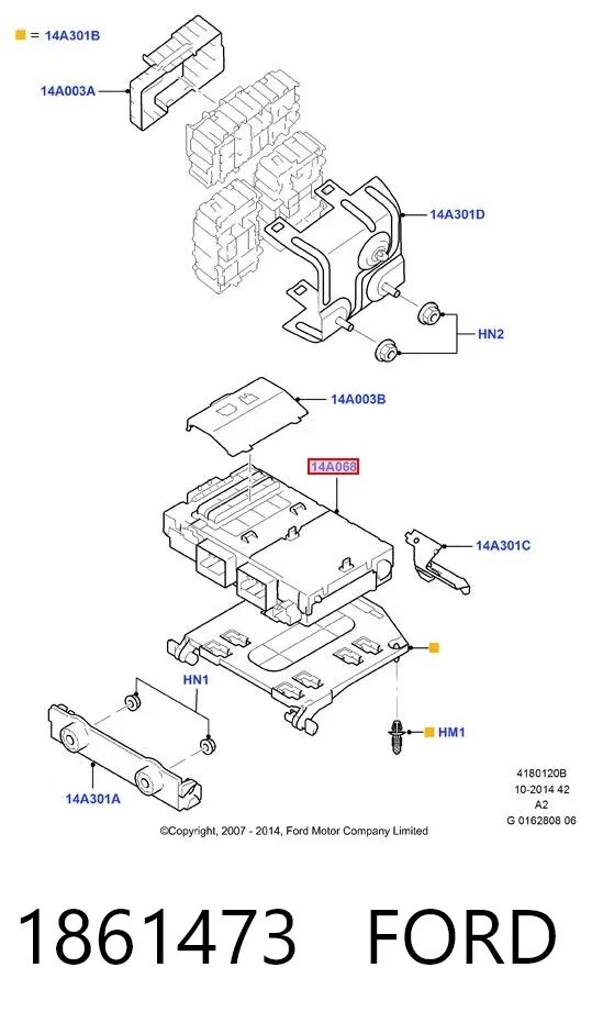 Unidade de dispositivos de segurança 1861473 Ford