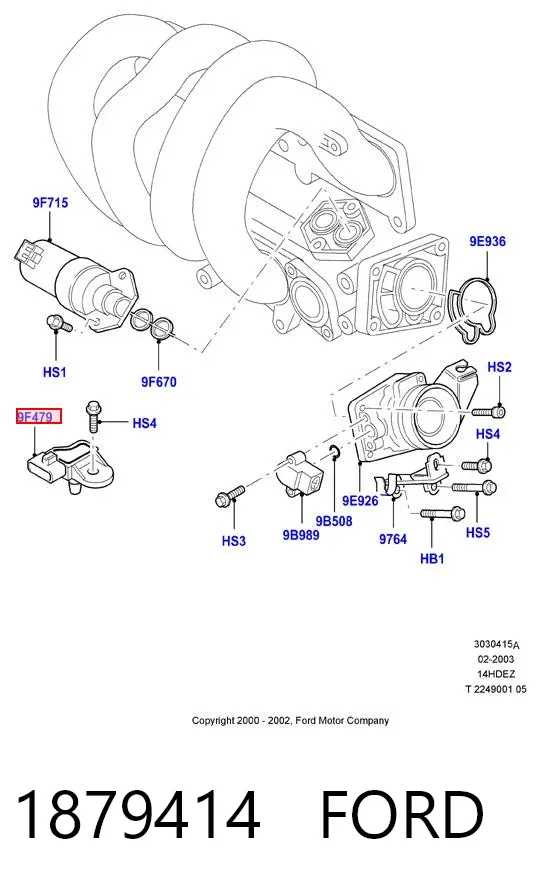 Sensor de pressão no coletor de admissão, MAP 1879414 Ford